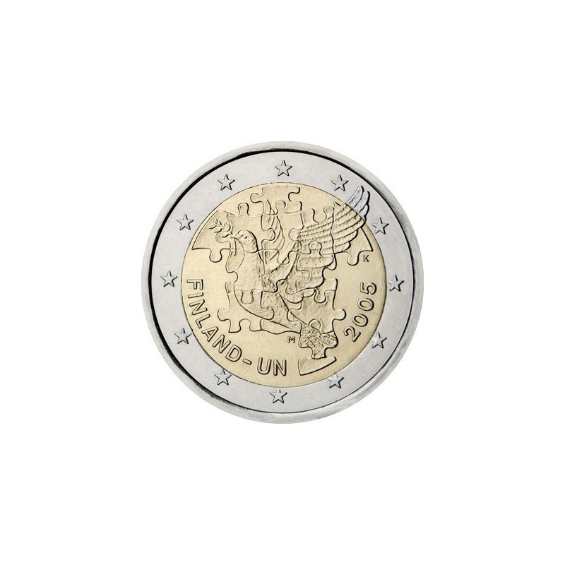 2 Euros Finlande 2005, 60ᵉ anniversaire des Nations Unies et 50ᵉ anniversaire de l’adhésion de la Finlande aux Nations Unies