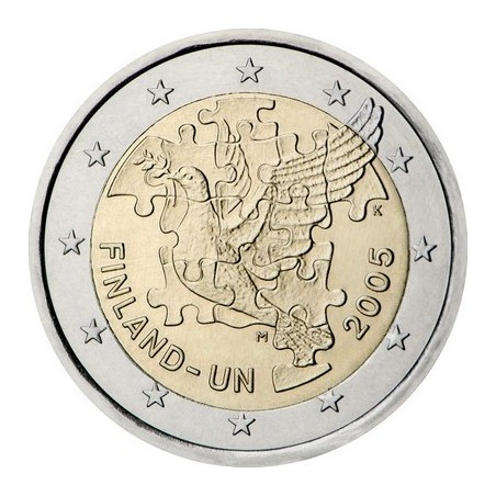 2 Euros Finlande 2005, 60ᵉ anniversaire des Nations Unies et 50ᵉ anniversaire de l’adhésion de la Finlande aux Nations Unies