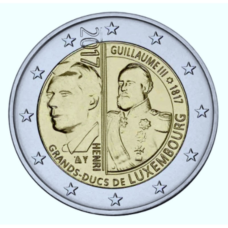 2 Euros Luxembourg 2017, UNC, Grand-Duc Guillaume III