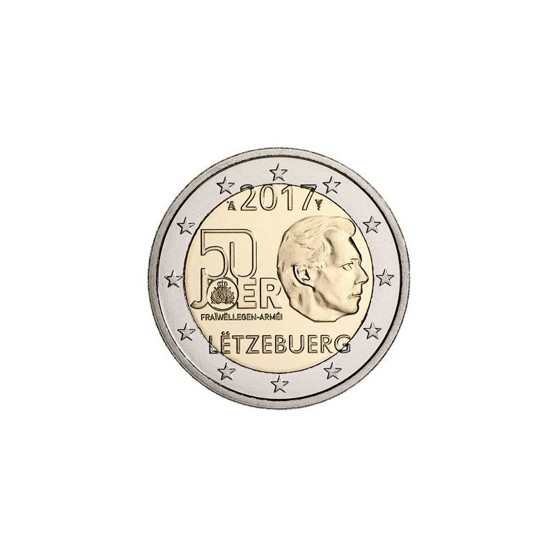 2 Euros Luxembourg 2017, UNC, 50 ans du volontariat de l'armée luxembourgeoise