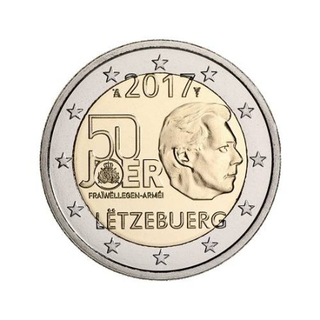 2 Euros Luxembourg 2017, UNC, 50 ans du volontariat de l'armée luxembourgeoise