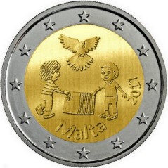 2 Euros Malte 2017, UNC, Paix Children in Solidarity