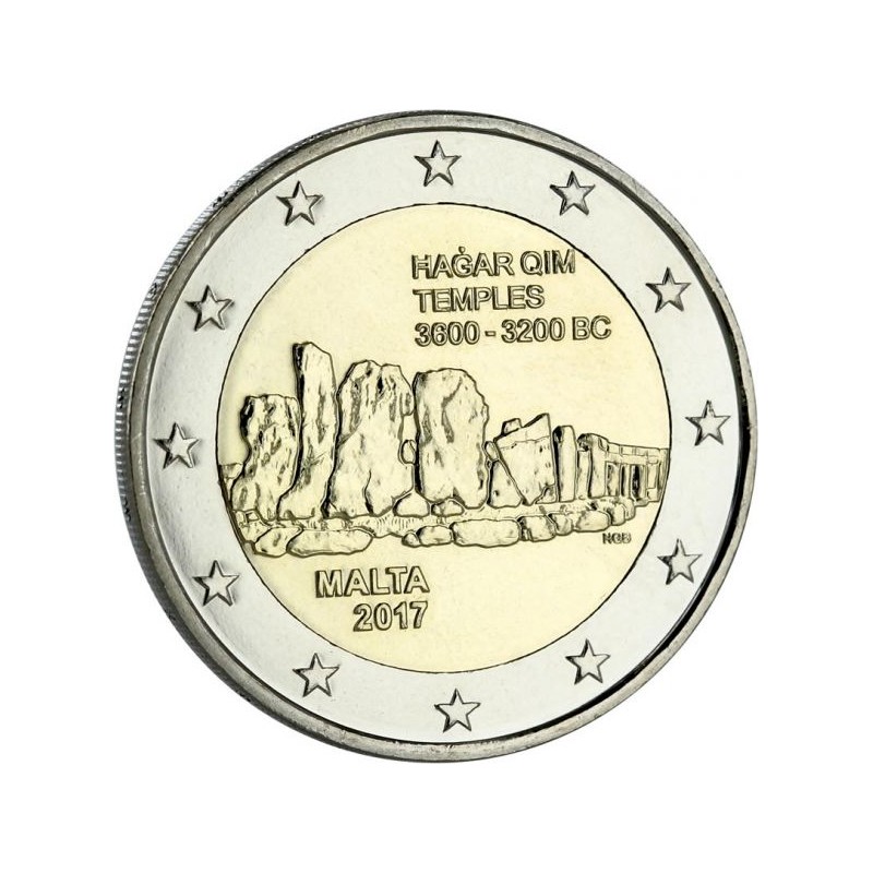 2 Euros Malte 2017, UNC, Temples de Hagar Qim