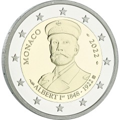 2 Euros Monaco 2022, Coffret BE, 100 ans de la mort du Prince Albert 1er