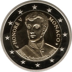 2 Euros Monaco 2019, Coffret BE, 200 ans avènement Honoré V