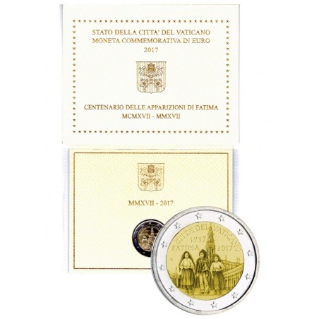 2 Euros Vatican 2017, Coffret BU, 100 ans des apparitions mariales de Fatima