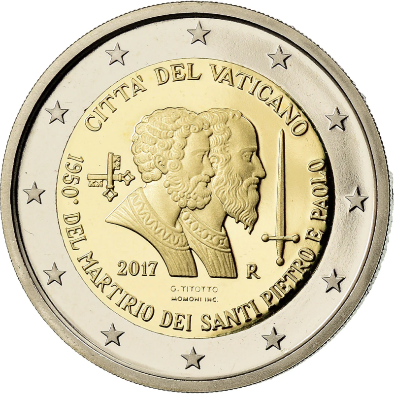 2 Euros Vatican 2017, Coffret BU, Anniversaire du martyre de Saint Pierre et de Saint Paul