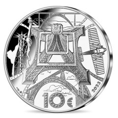 10 Euros France 2023, Argent, Coffret BE, Centenaire de Gustave Eiffel