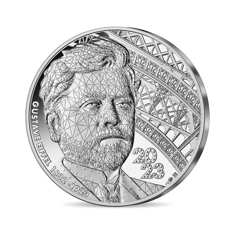 10 Euros France 2023, Argent, UNC en cartelette, Centenaire de Gustave Eiffel