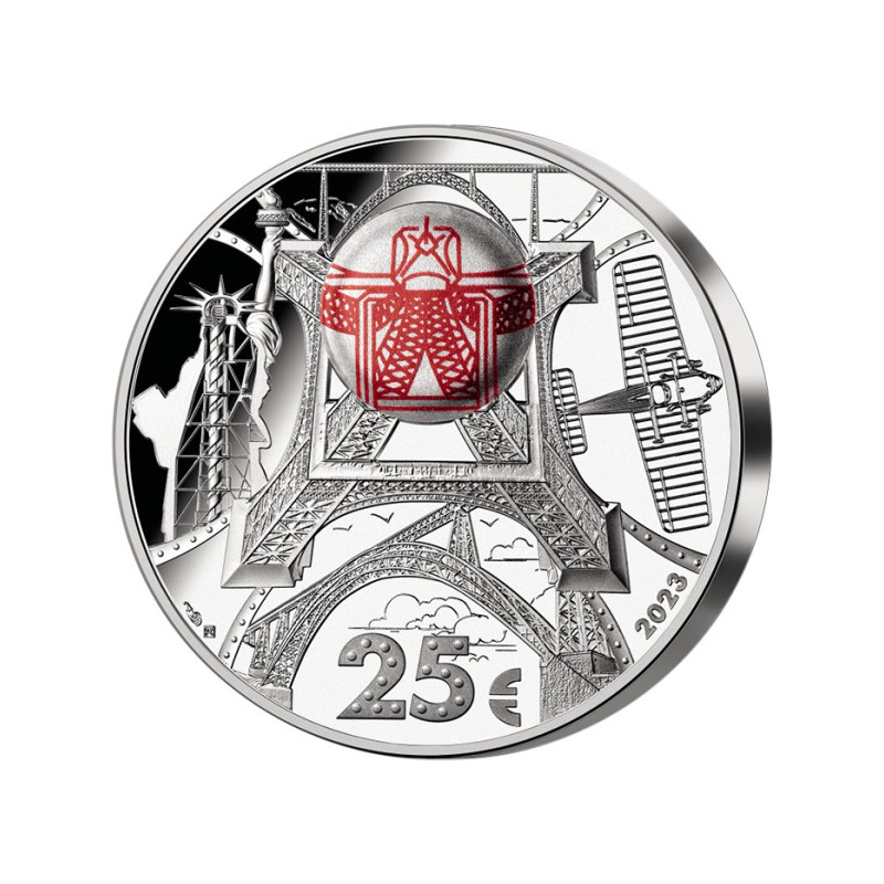 25 Euros France 2023, Argent, Coffret BE, Centenaire de Gustave Eiffel