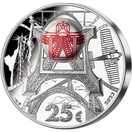 25 Euros France 2023, Argent, Coffret BE, Centenaire de Gustave Eiffel