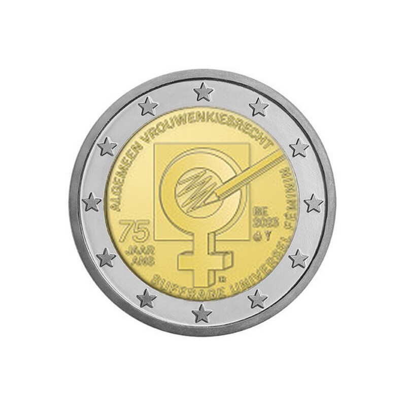 2 Euros Belgique 2023, BU sous coincard, Suffrage Universel des Femmes, Version Française