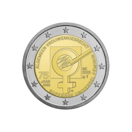 2 Euros Belgique 2023, BU sous coincard, Suffrage Universel des Femmes, Version Française