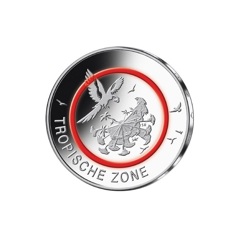 5 Euros Allemagne 2017, UNC, Zone tropicale, Atelier indéterminé 5 Euros Allemagne 2017, UNC, Zone tropicale, Atelier indéterminé