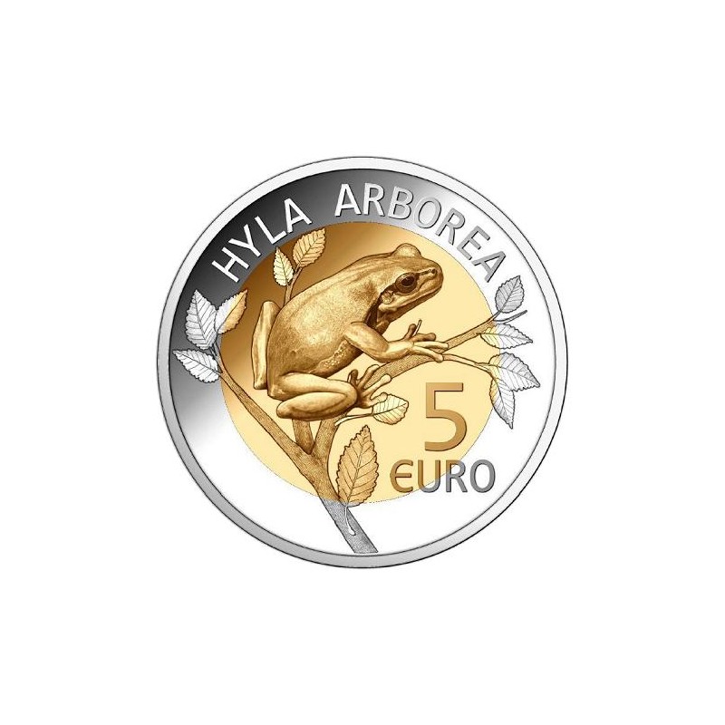 5 Euros Luxembourg 2017, Argent et or nordique, Coffret BE, La rainette verte