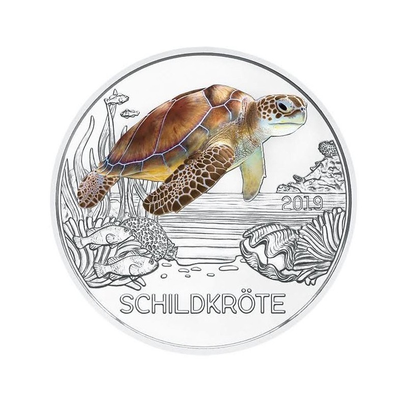 3 Euros Autriche 2019, UNC, La tortue