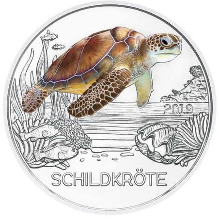 3 Euros Autriche 2019, UNC, La tortue