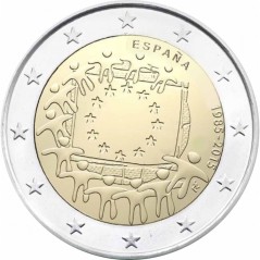 2 Euros Espagne 2015, UNC, 30 ans du Drapeau Européen