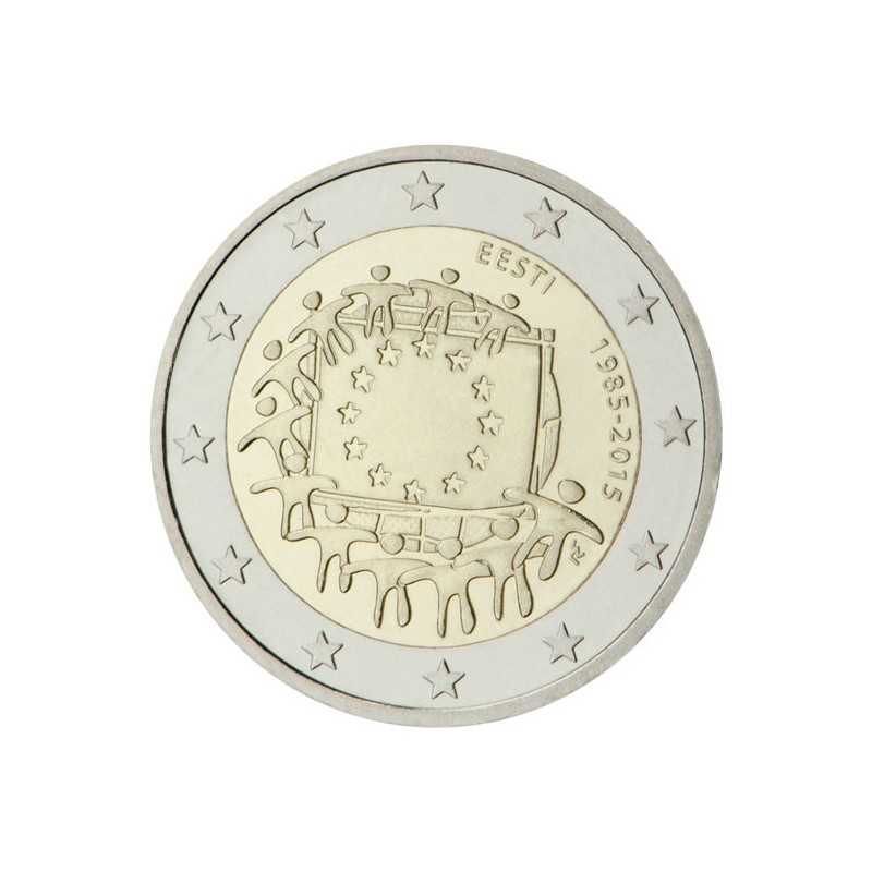 2 Euros Estonie 2015, UNC, 30 ans du Drapeau Européen