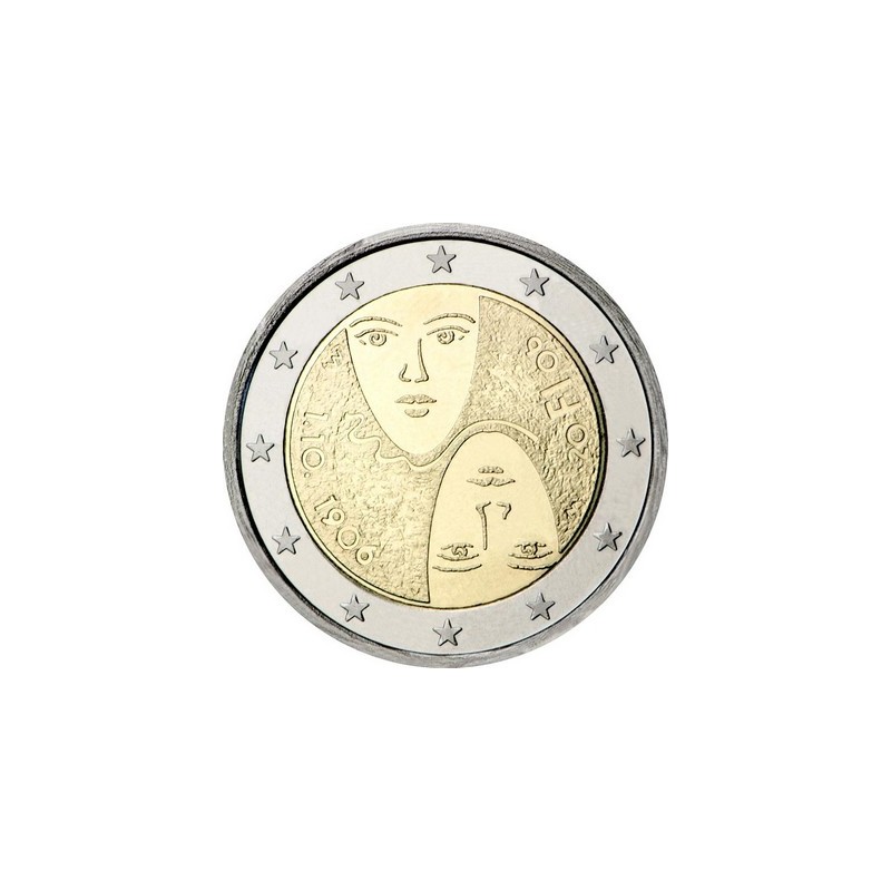 Pièce de 2 Euros Finlande 2006, 100ᵉ anniversaire du suffrage universel et égalitaire en Finlande Pièce de 2 Euros Finlande 2006, 100ᵉ anniversaire du suffrage universel et égalitaire en Finlande