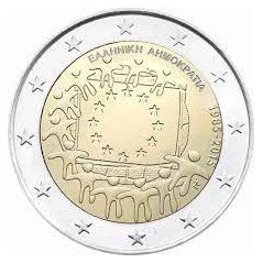 2 Euros Grèce 2015, UNC, 30 ans du Drapeau Européen