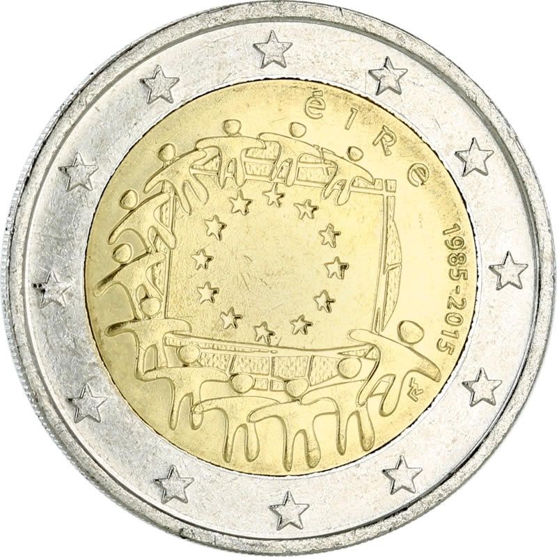 2 Euros Irlande 2015, UNC, 30 ans du Drapeau Européen