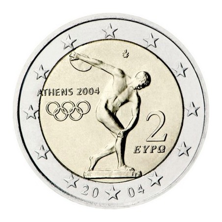 2 Euros Grèce, UNC, Les JO d'Athènes de 2004.