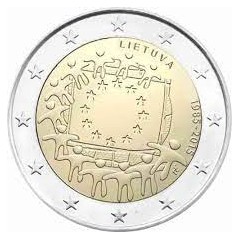 2 Euros Lituanie 2015, UNC, 30 ans du Drapeau Européen