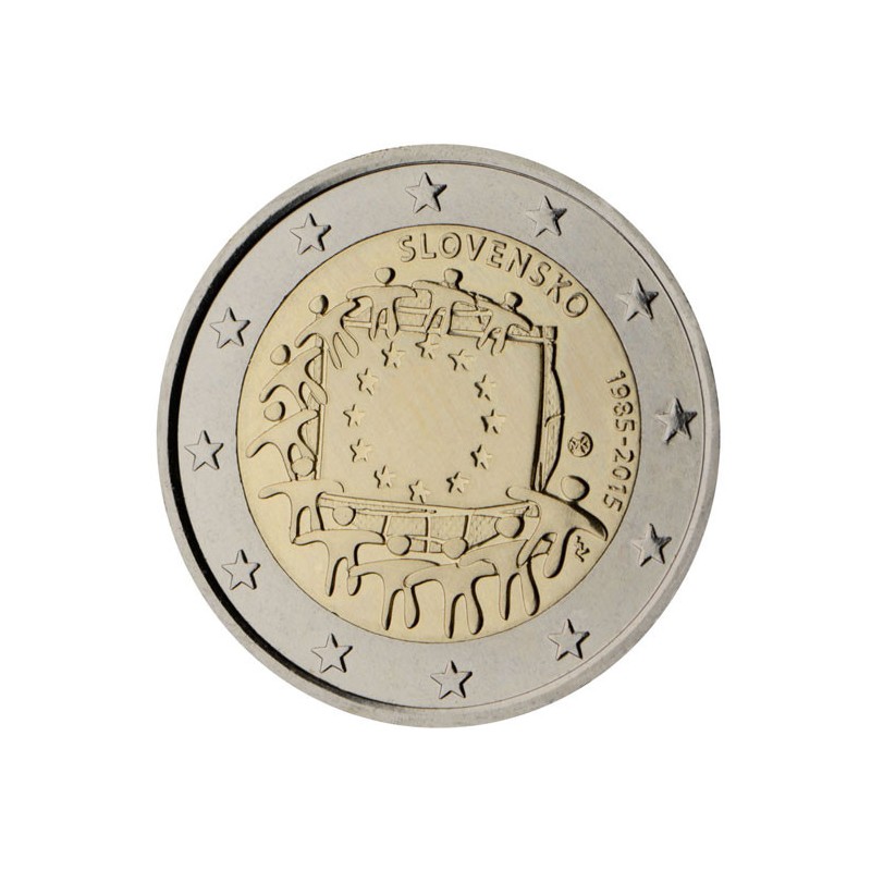 2 Euros Slovaquie 2015, UNC, 30 ans du Drapeau Européen