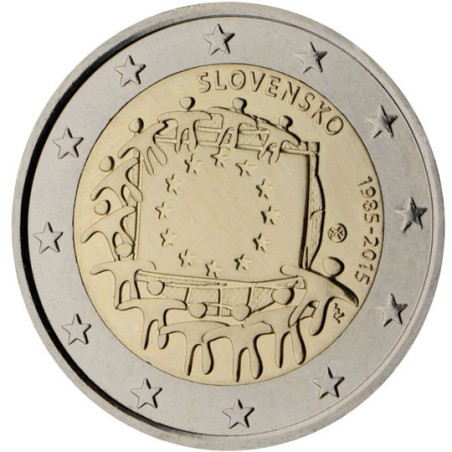 2 Euros Slovaquie 2015, UNC, 30 ans du Drapeau Européen