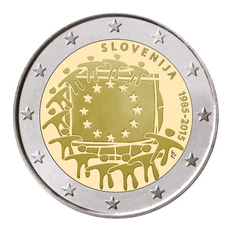 2 Euros Slovénie 2015, UNC, 30 ans du Drapeau Européen