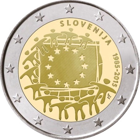 2 Euros Slovénie 2015, UNC, 30 ans du Drapeau Européen