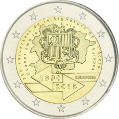 2 Euros Andorre 2015, BU sous blister, Accord douanier