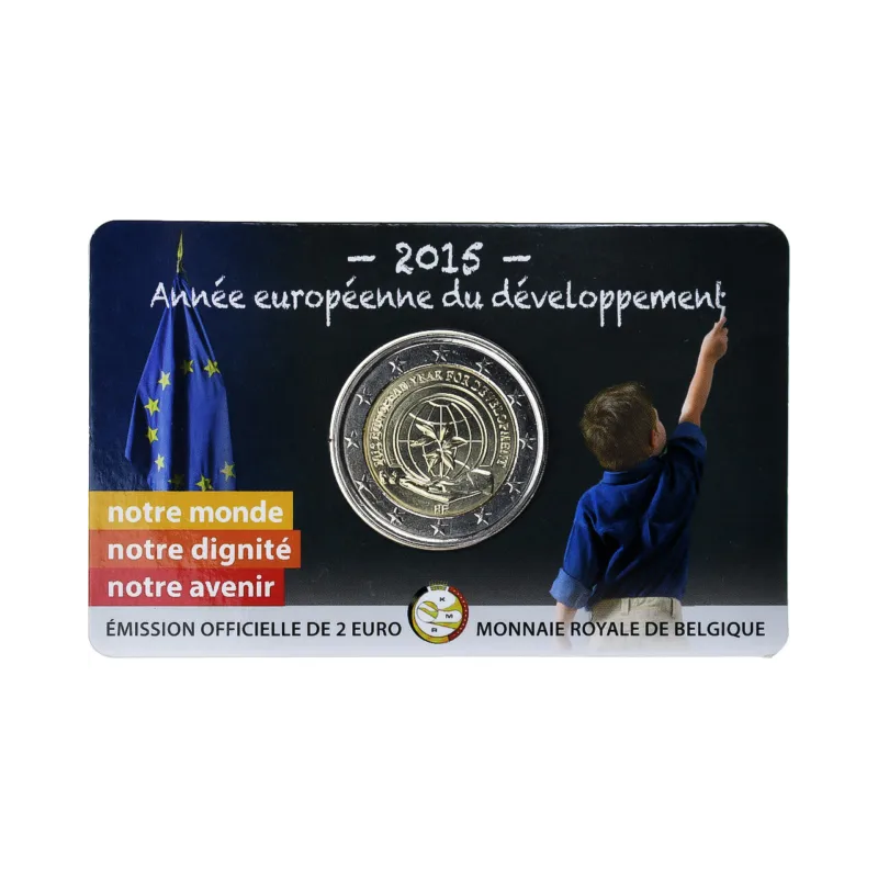 2 Euros Belgique 2015, BU coincard version française, Année Européenne du développement