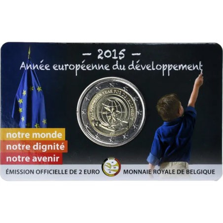 2 Euros Belgique 2015, BU coincard version française, Année Européenne du développement