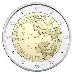 2 Euros Finlande 2015, UNC, Jean Sibelius