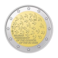 2 Euros Belgique 2024, coincard BU version Française, Présidence de l'Union Européenne