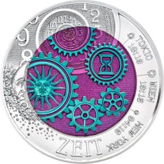 Pièce de 25 Euros Autriche 2016, BU argent et niobium, Chronomètre