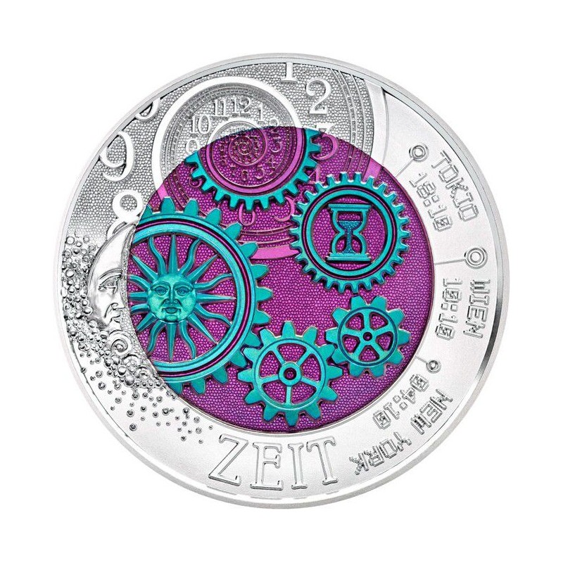 Pièce de 25 Euros Autriche 2016, BU argent et niobium, Chronomètre Pièce de 25 Euros Autriche 2016, BU argent et niobium, Chronomètre