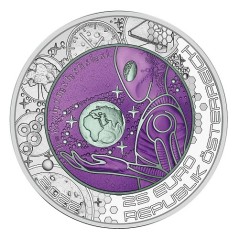 Pièce de 25 Euros Autriche 2022, BU argent et niobium, Vie extraterrestre