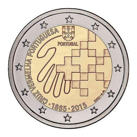 2 Euros Portugal 2015, UNC, 150 ans de la Croix-Rouge portugaise