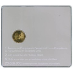 2 Euros France 2008, UNC, Présidence du conseil de l’Union Européenne Colorisée