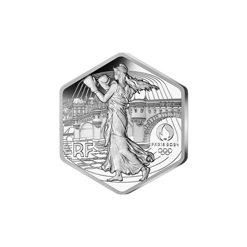 10 Euros France 2023, Argent, UNC, La Semeuse Boxe