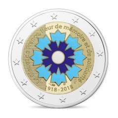 2 Euros France 2018, Coffret BE, Le bleuet colorisé officiel