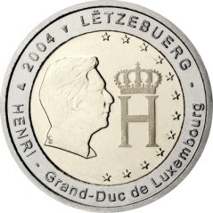 2 Euros Luxembourg, monogramme du Grand-Duc Henri