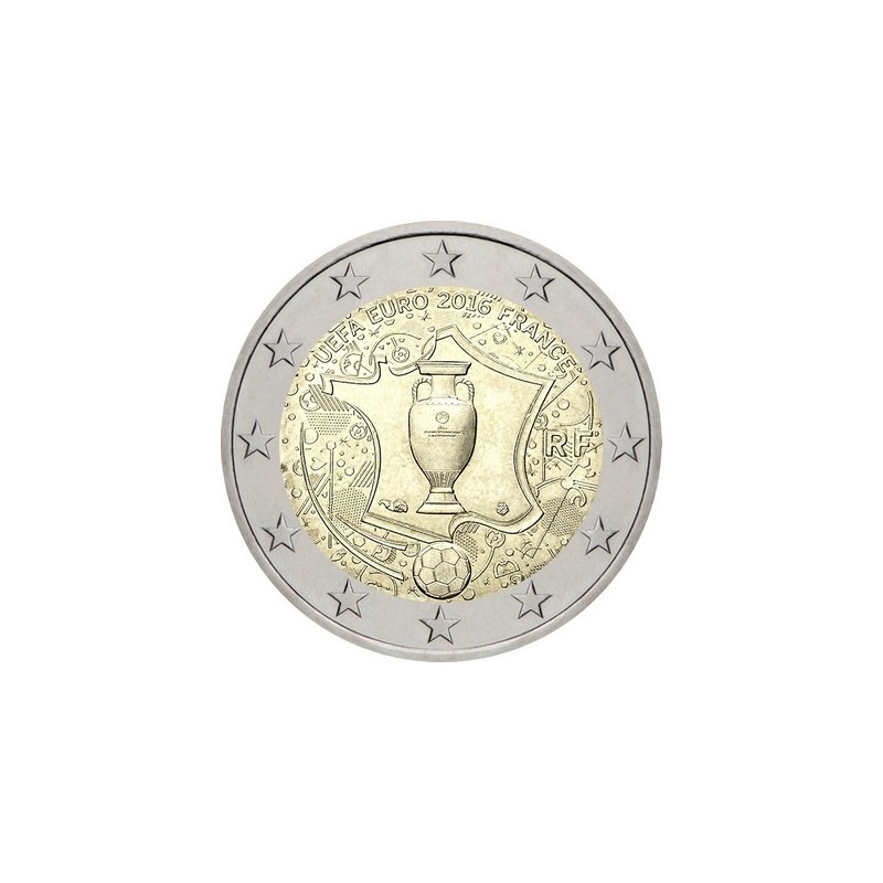 2 euros Commémorative France 2016 UNC - Football UEFA euro 2016