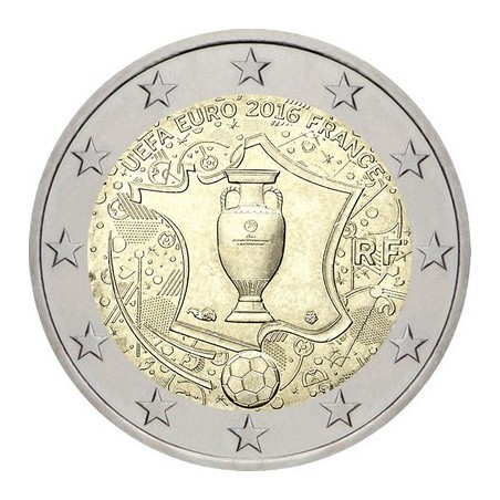 2 euros Commémorative France 2016 UNC - Football UEFA euro 2016