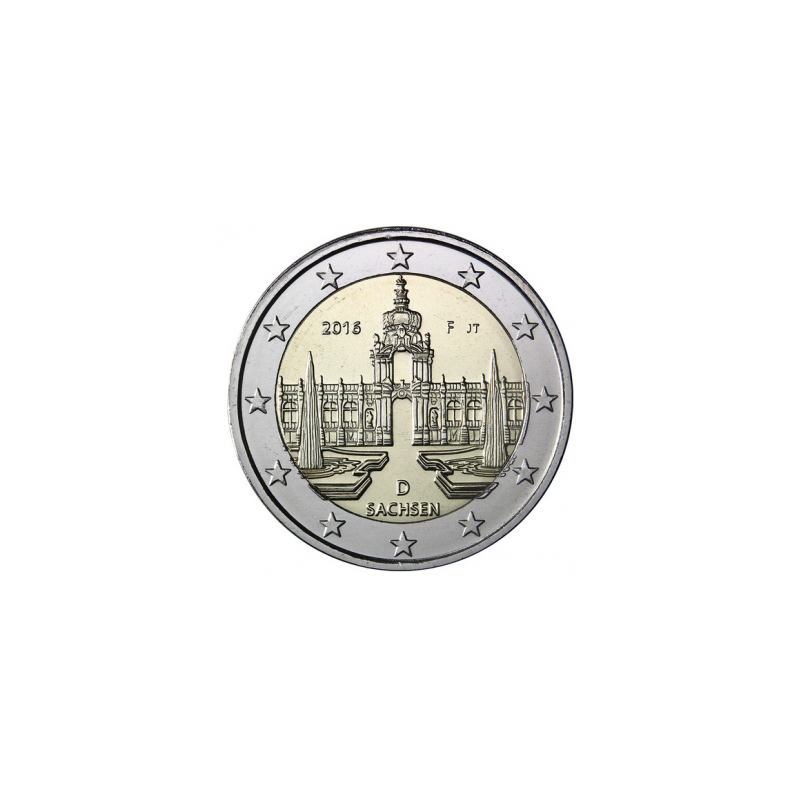 2 Euros Allemagne 2016, UNC, Saxe palais Zwinger, Atelier A