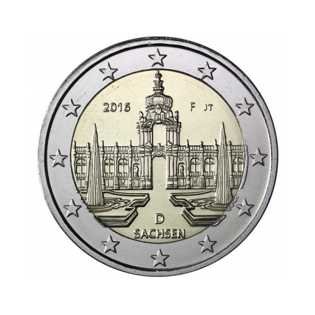 2 Euros Allemagne 2016, UNC, Saxe palais Zwinger, Atelier A