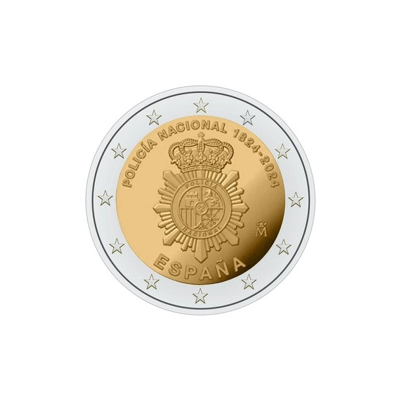 2 Euros Espagne 2024, UNC, Police Nationale